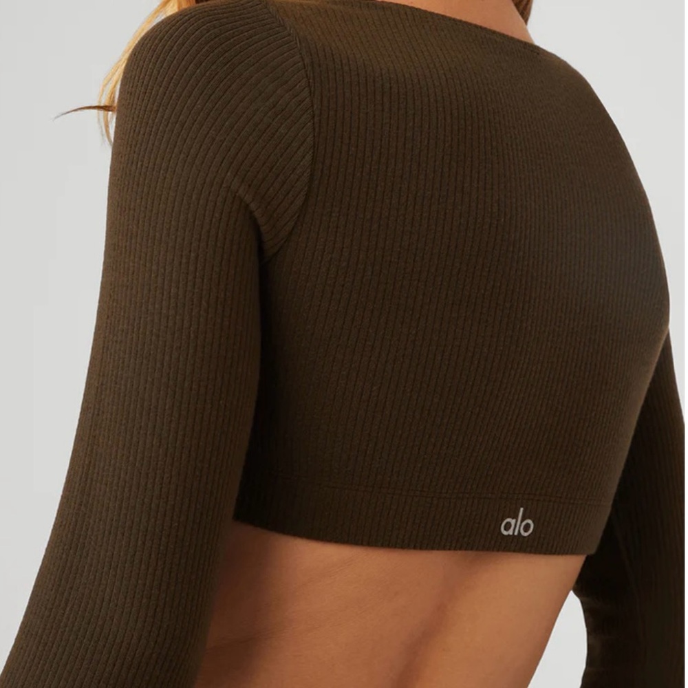 Alo Long Sleeve Ribbed Top - Picture 7 of 9